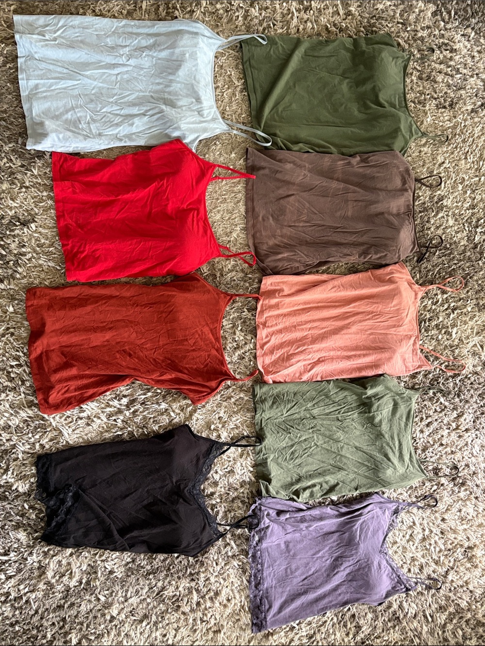 Lot/9 tank tops camisoles Adjustable shelf bra removable pads